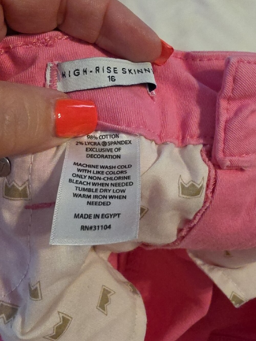 Bright Pink Women's Skinny Jeans - Crown & Ivy - Picture 4 of 4